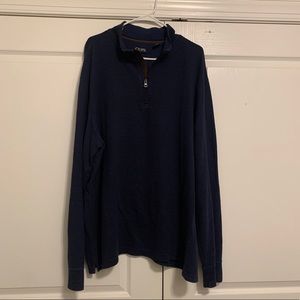EUC Chaps 3XLT Navy 1/4 zip sweater